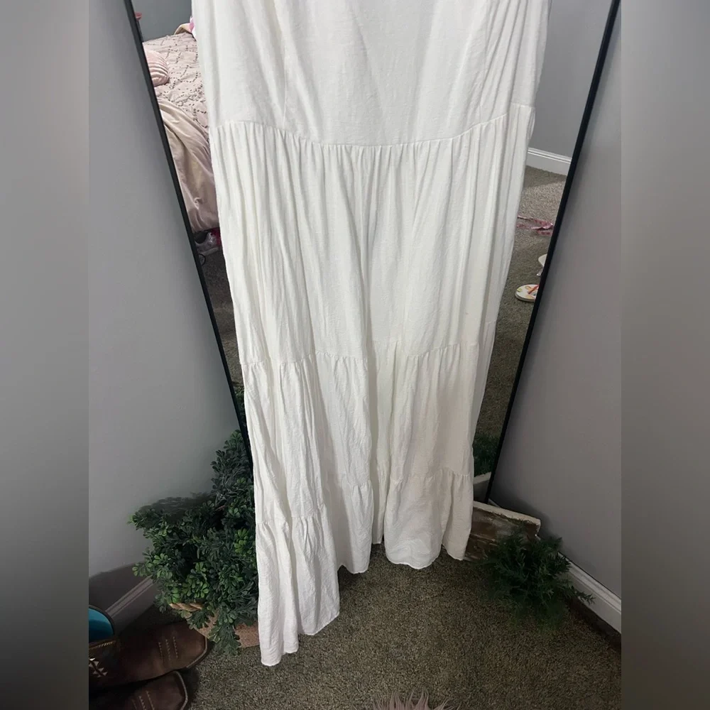 CeCe White Ruffle Sleeve Maxi Dress sz XL - Picture 3 of 11